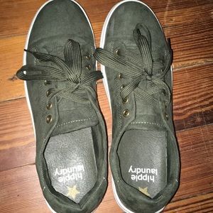 Green sneakers